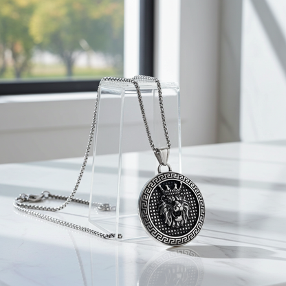 GP03 - Lion King Medallion Pendant Necklace – Strength, Royalty &amp; Bold Style