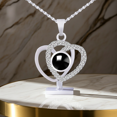 PX43 - Double Heart Custom Photo Projection Necklace – A Love That Shines Forever