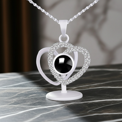 PX43 - Double Heart Custom Photo Projection Necklace – A Love That Shines Forever
