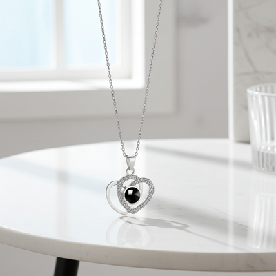PX43 - Double Heart Custom Photo Projection Necklace – A Love That Shines Forever