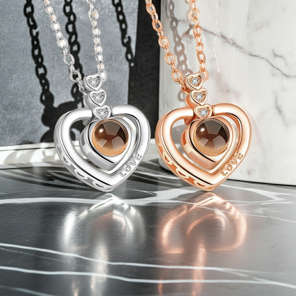 PXS115 - Personalized Heart Photo Projection Necklace
