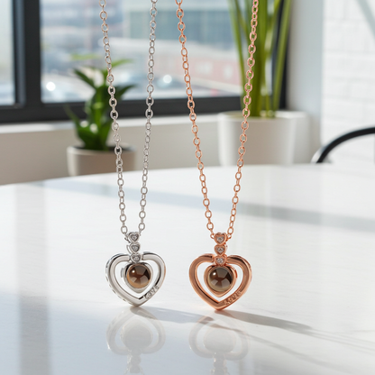 PXS115 - Personalized Heart Photo Projection Necklace