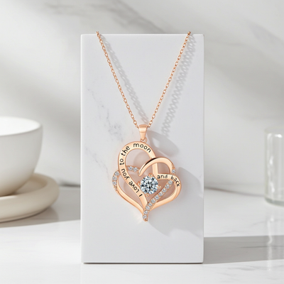 GP08 - "I Love You to the Moon and Back" Heart Necklace