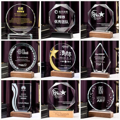 SP08 🏆 Premium Crystal Trophy – Custom Engraved Corporate Award