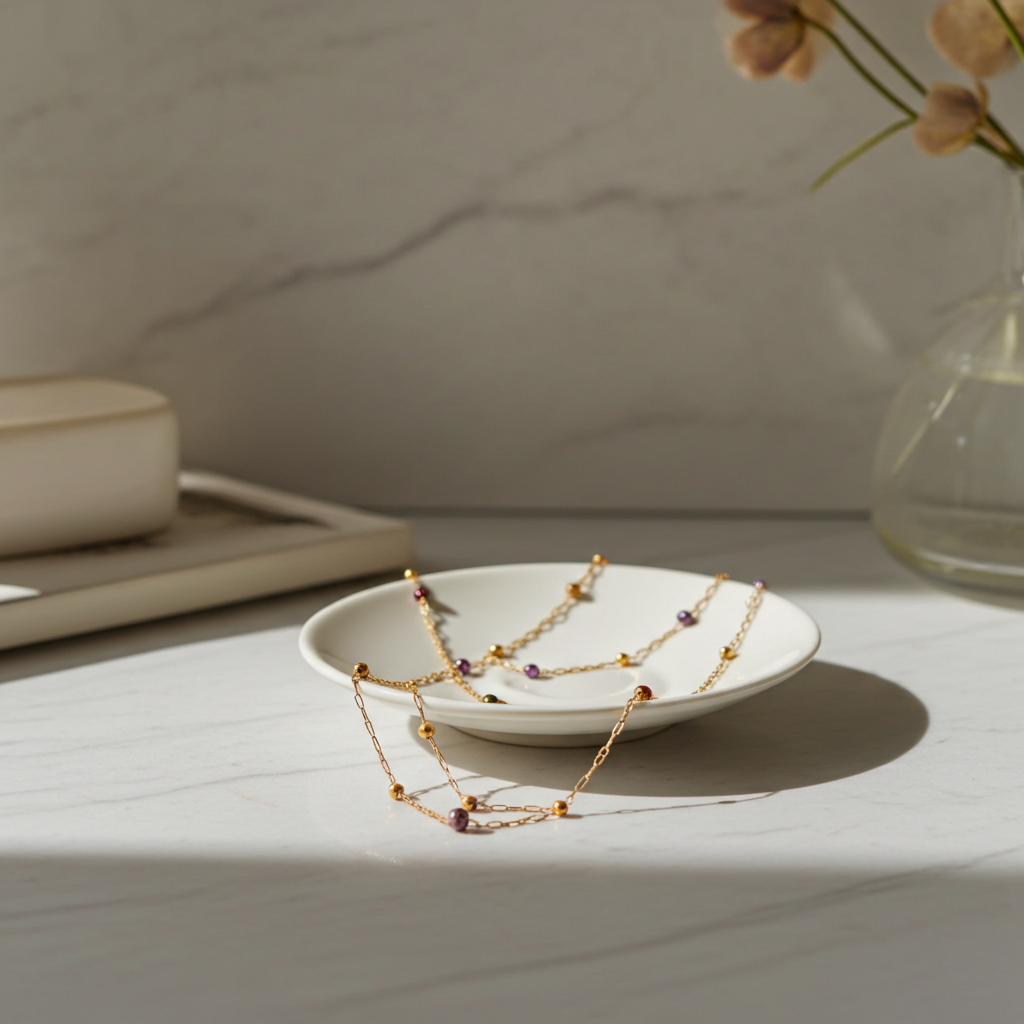GP07 - Delicate Multicolor Natural Stone Layered Necklace