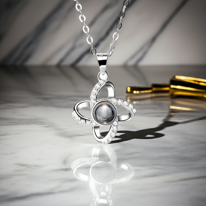 PX21 - Rotating Star Hidden Photo Necklace – Rose Gold / Silver