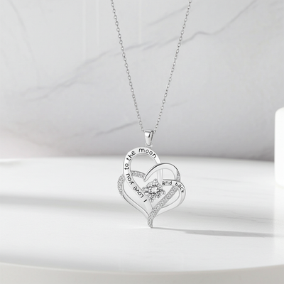 GP08 - "I Love You to the Moon and Back" Heart Necklace