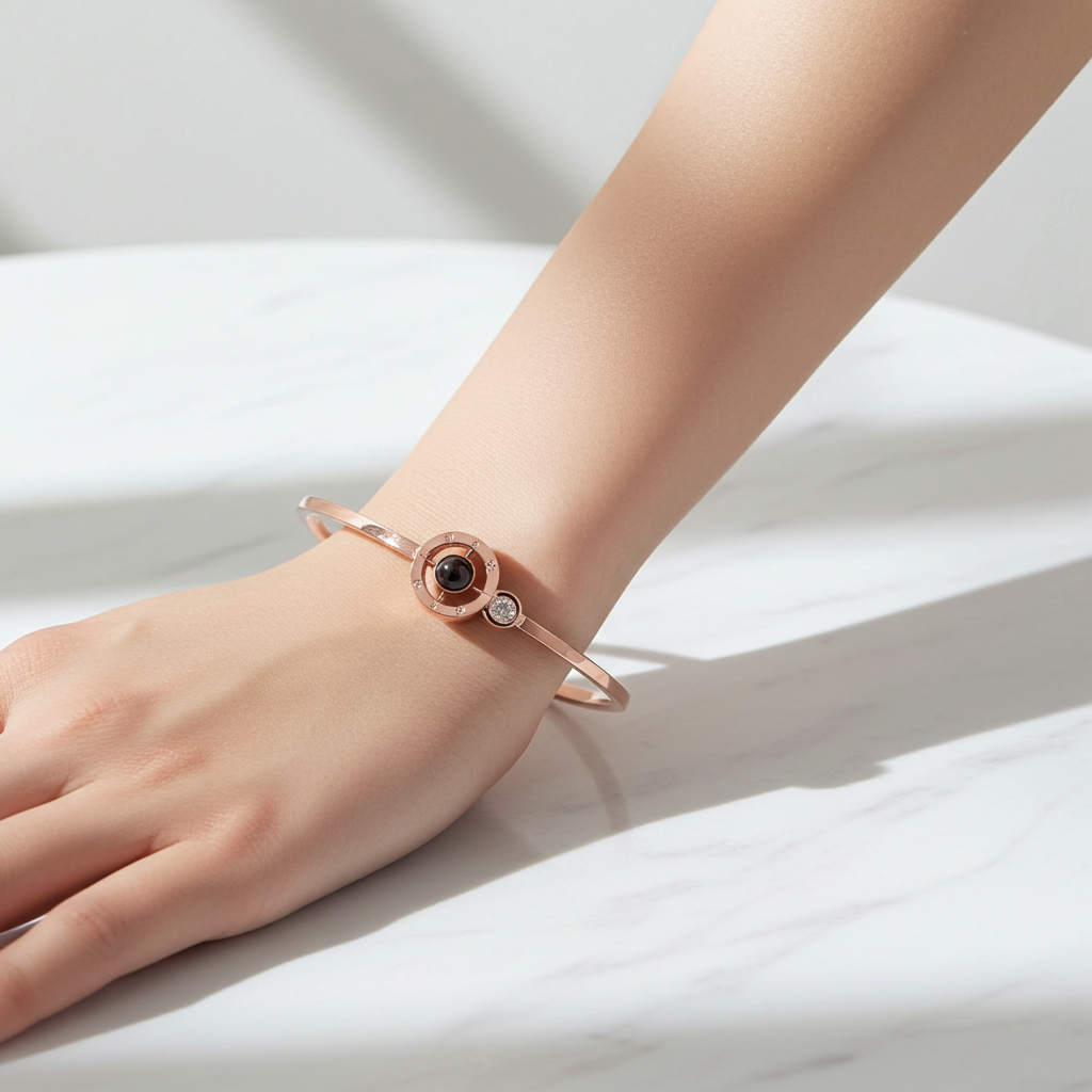 PS58 - Adjustable Photo Projection Bangle Bracelet