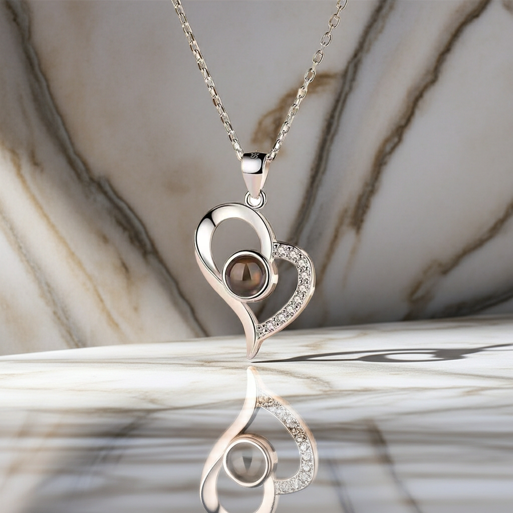 PXS117 - Personalized Heart Photo Projection Necklace