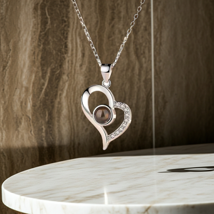 PXS117 - Personalized Heart Photo Projection Necklace