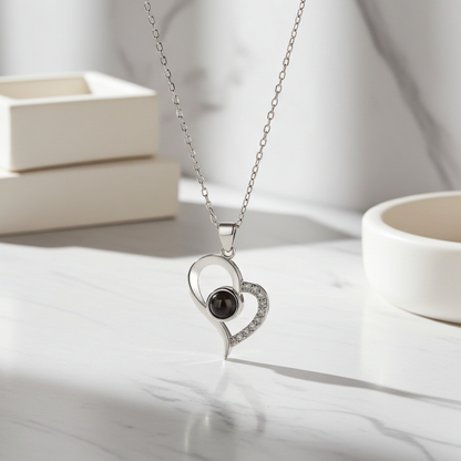 PXS117 - Personalized Heart Photo Projection Necklace