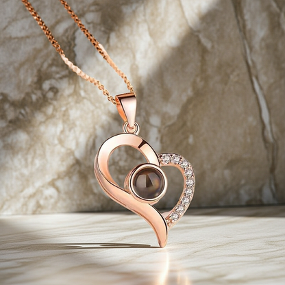 PXS117 - Personalized Heart Photo Projection Necklace