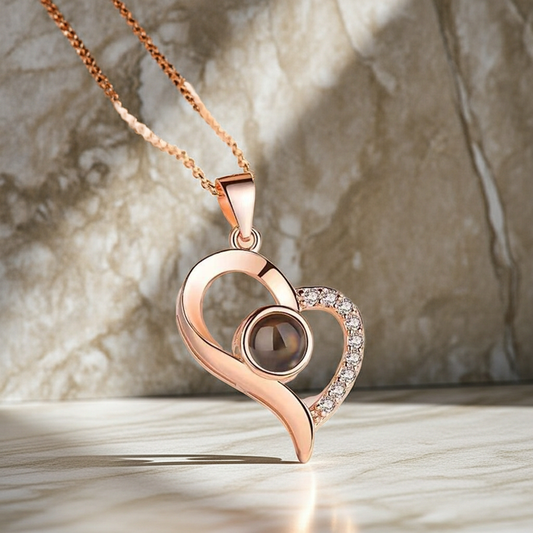 PXS117 - Personalized Heart Photo Projection Necklace