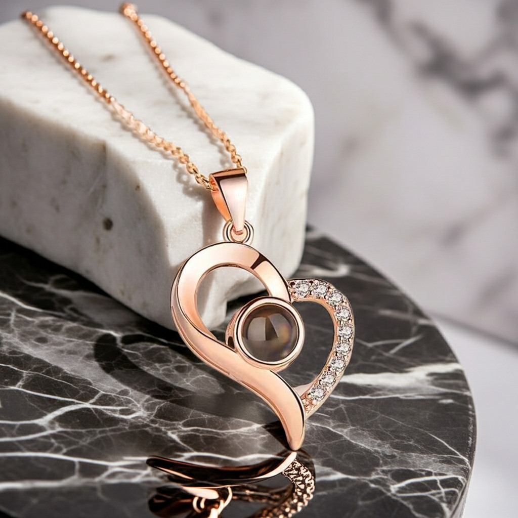 PXS117 - Personalized Heart Photo Projection Necklace