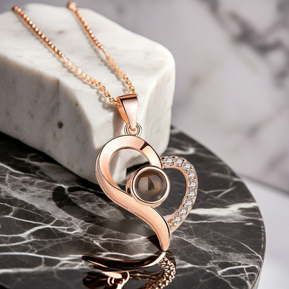 PXS117 - Personalized Heart Photo Projection Necklace