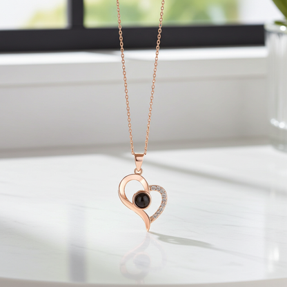 PXS117 - Personalized Heart Photo Projection Necklace