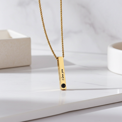 PX13 - Personalized Hidden Photo Necklace & Keychain Bar Pendant – “I Love You” Projection Gift