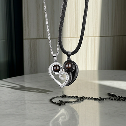 PXS110 - Echoya™ Dual Heart Photo Projection Necklace – S925 Silver