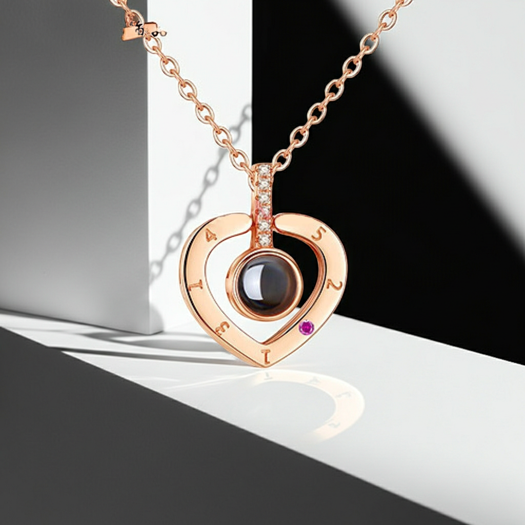 PXS115 - Personalized Heart Photo Projection Necklace