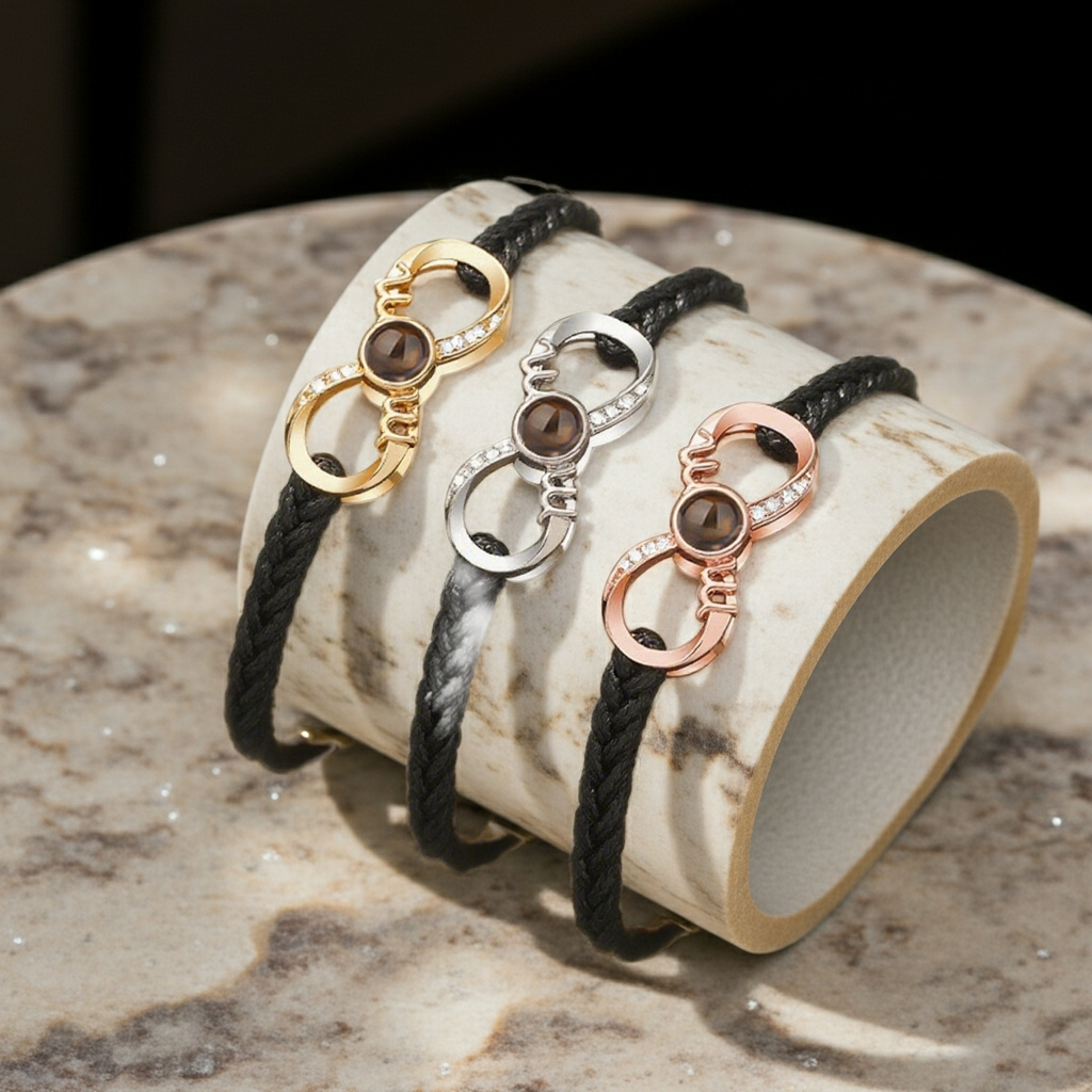 PS27 - Personalized Photo Projection Infinity Bracelet