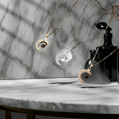 PX05 - Custom Moon Projection Necklace – Rose Gold, Silver, Gold