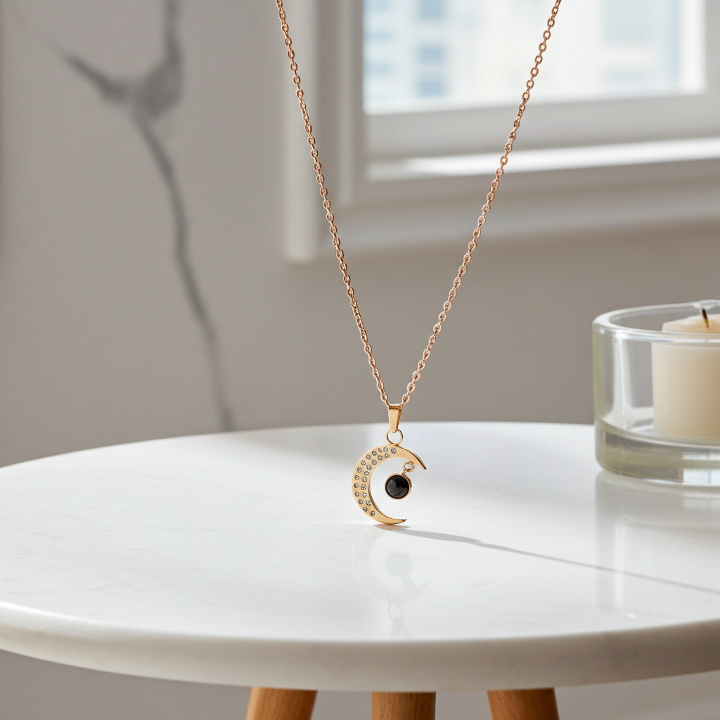 PX05 - Custom Moon Projection Necklace – Rose Gold, Silver, Gold