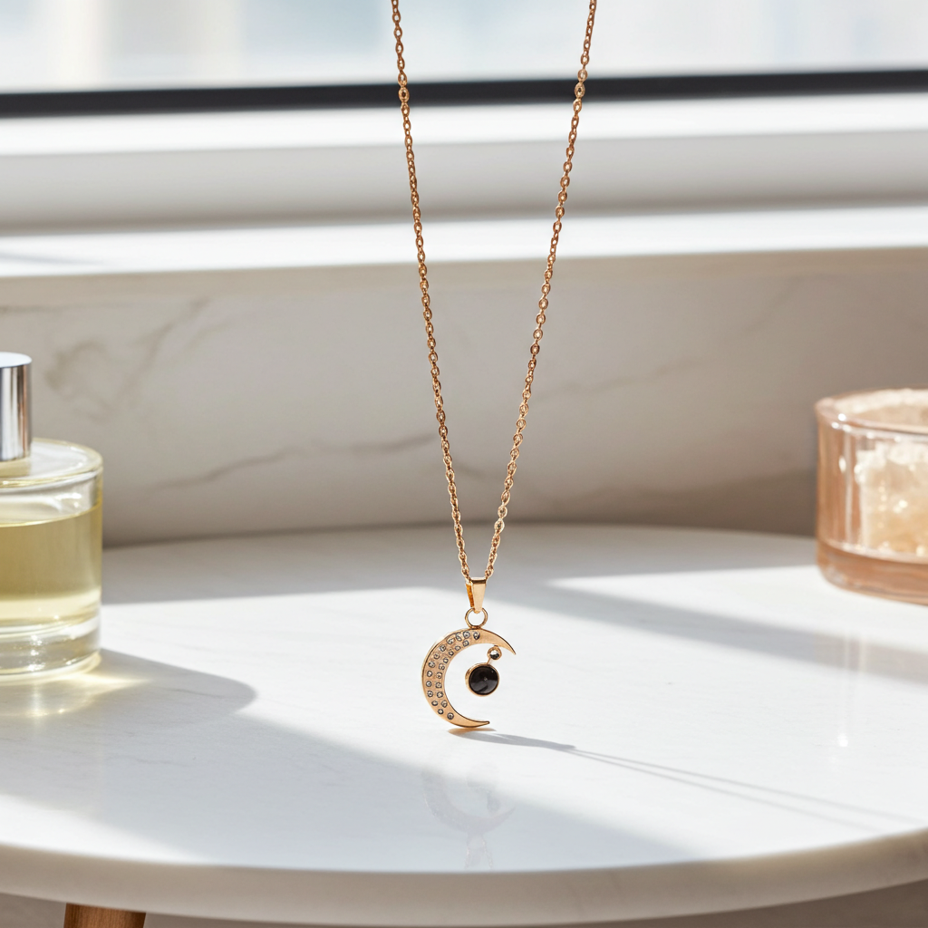 PX05 - Custom Moon Projection Necklace – Rose Gold, Silver, Gold