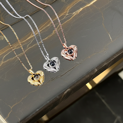 PXS107 - Echoya – Eternal Heart Photo Projection Necklace