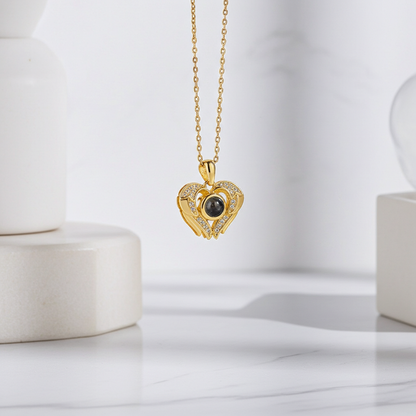 PXS107 - Echoya – Eternal Heart Photo Projection Necklace