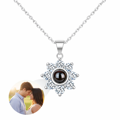 PXS109 - Echoya Sunflower Photo Projection Necklace