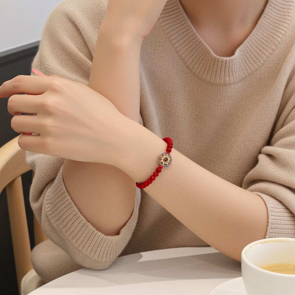 PS06 - Personalized Sun Photo Projection Beaded Bracelet