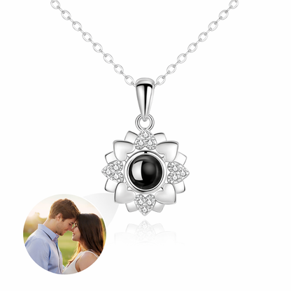 PXS111 - Personalized Heart Bloom Photo Projection Necklace