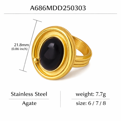 GP12 - Vintage Oval Agate Ring