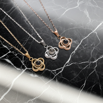 PX79 - Flower Photo Projection Necklace – A Blooming Memory Close to Your Heart