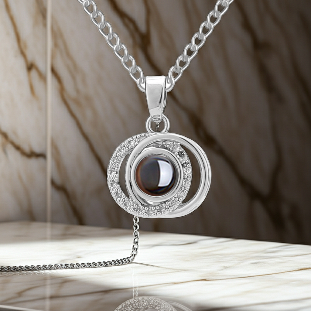 Personalised Eternal Orbit Photo Projection Necklace