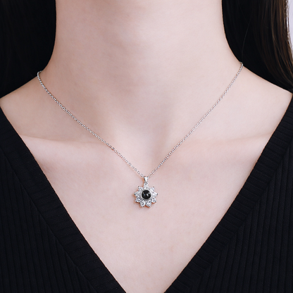 PXS109 - Echoya Sunflower Photo Projection Necklace