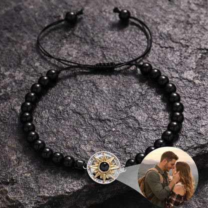 PS06 - Personalized Sun Photo Projection Beaded Bracelet