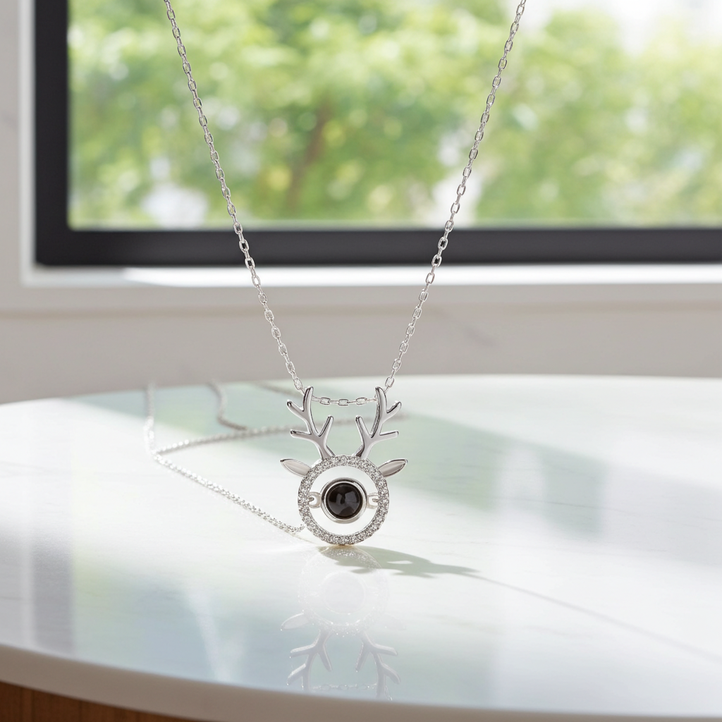 PX29 - Reindeer Antler Photo Projection Necklace – Keep a Memory Close to the Heart
