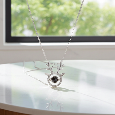 PX29 - Reindeer Antler Photo Projection Necklace – Keep a Memory Close to the Heart