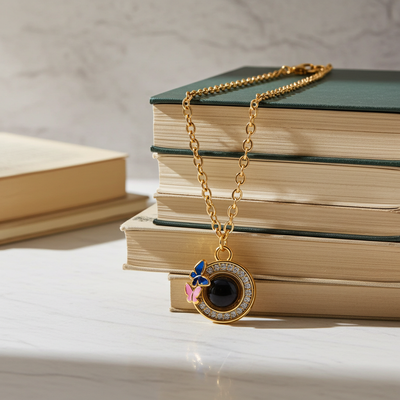 PX59 - Butterfly Halo Photo Projection Necklace