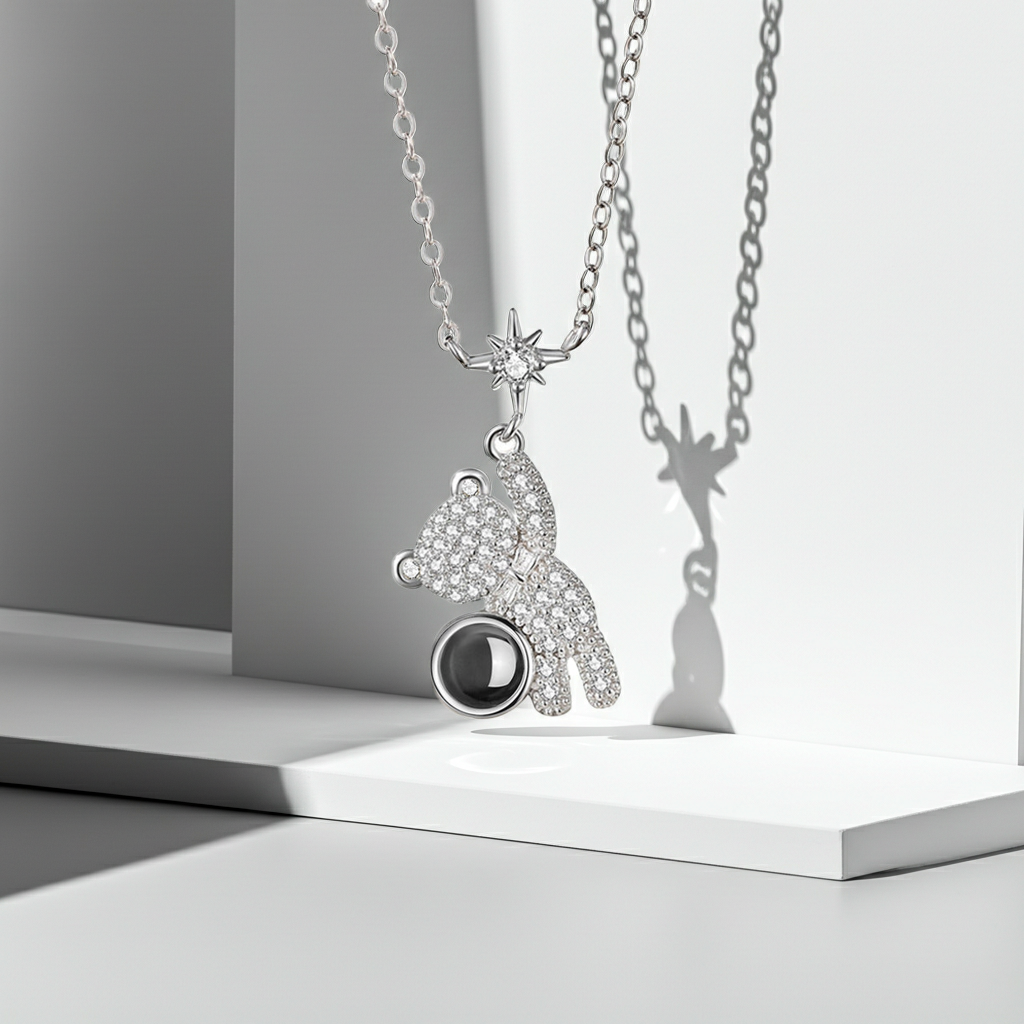 PX57 - Teddy Bear Photo Projection Necklace