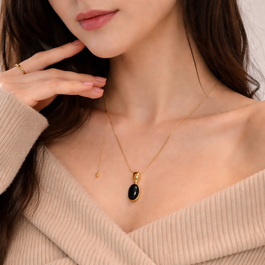 CC14 - Oval Tiger’s Eye & Agate Pendant Necklace