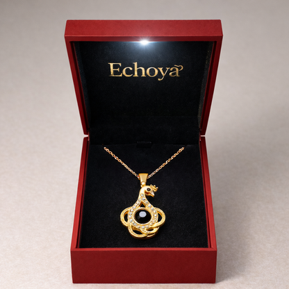 PX01 - Eternal Elegance Peacock Photo Projection Necklace – Gold & Silver