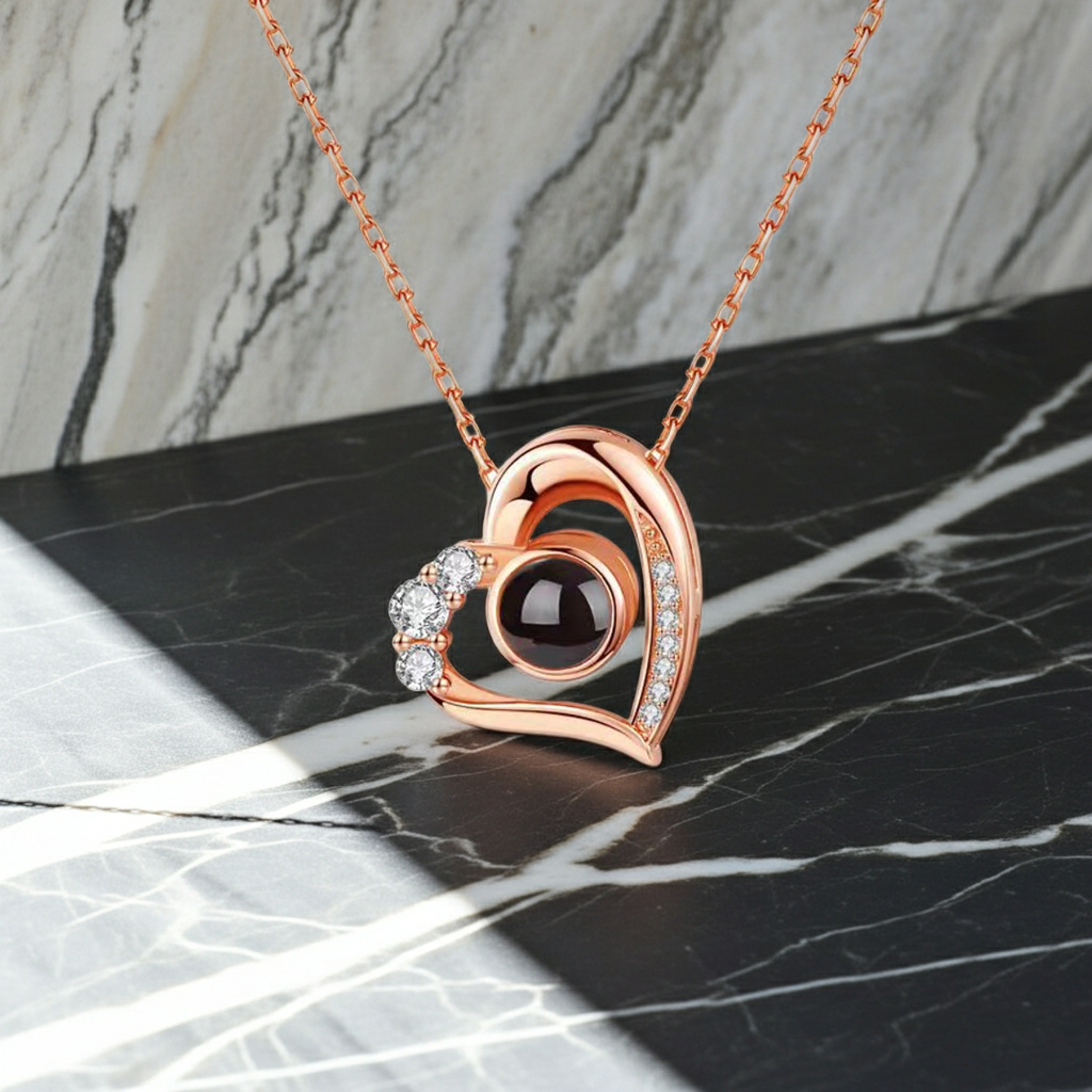 PXS113 - Eternal Heart Photo Projection Necklace