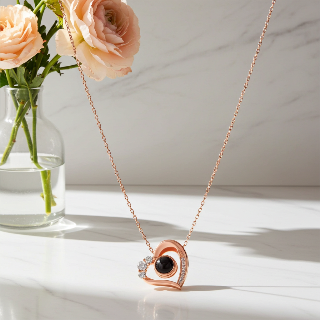 PXS113 - Eternal Heart Photo Projection Necklace