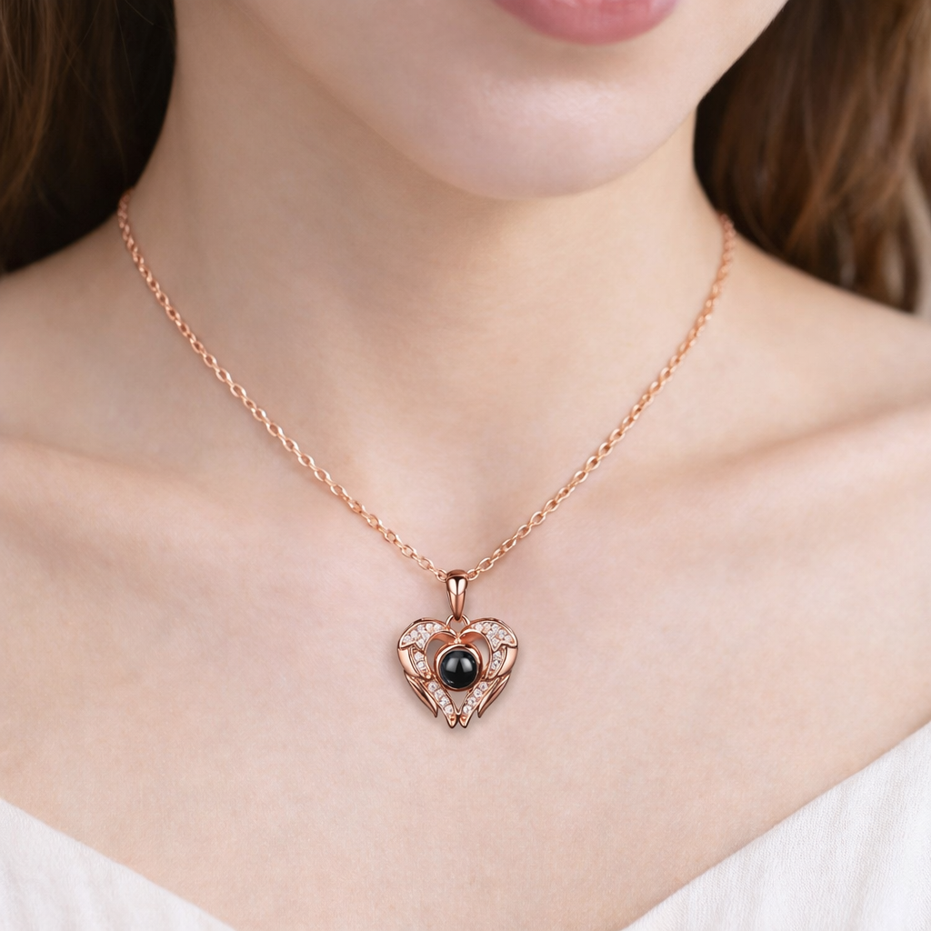 PXS107 - Echoya – Eternal Heart Photo Projection Necklace