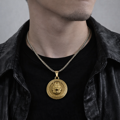 GP03 - Lion King Medallion Pendant Necklace – Strength, Royalty &amp; Bold Style