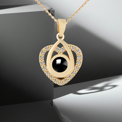 PX47 - Custom Photo Projection Necklace – Golden Heart Design