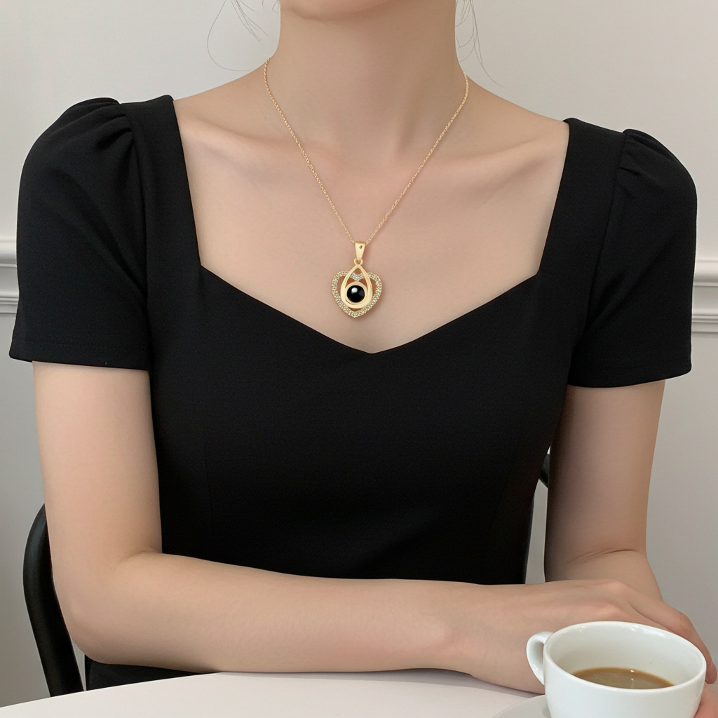 PX47 - Custom Photo Projection Necklace – Golden Heart Design