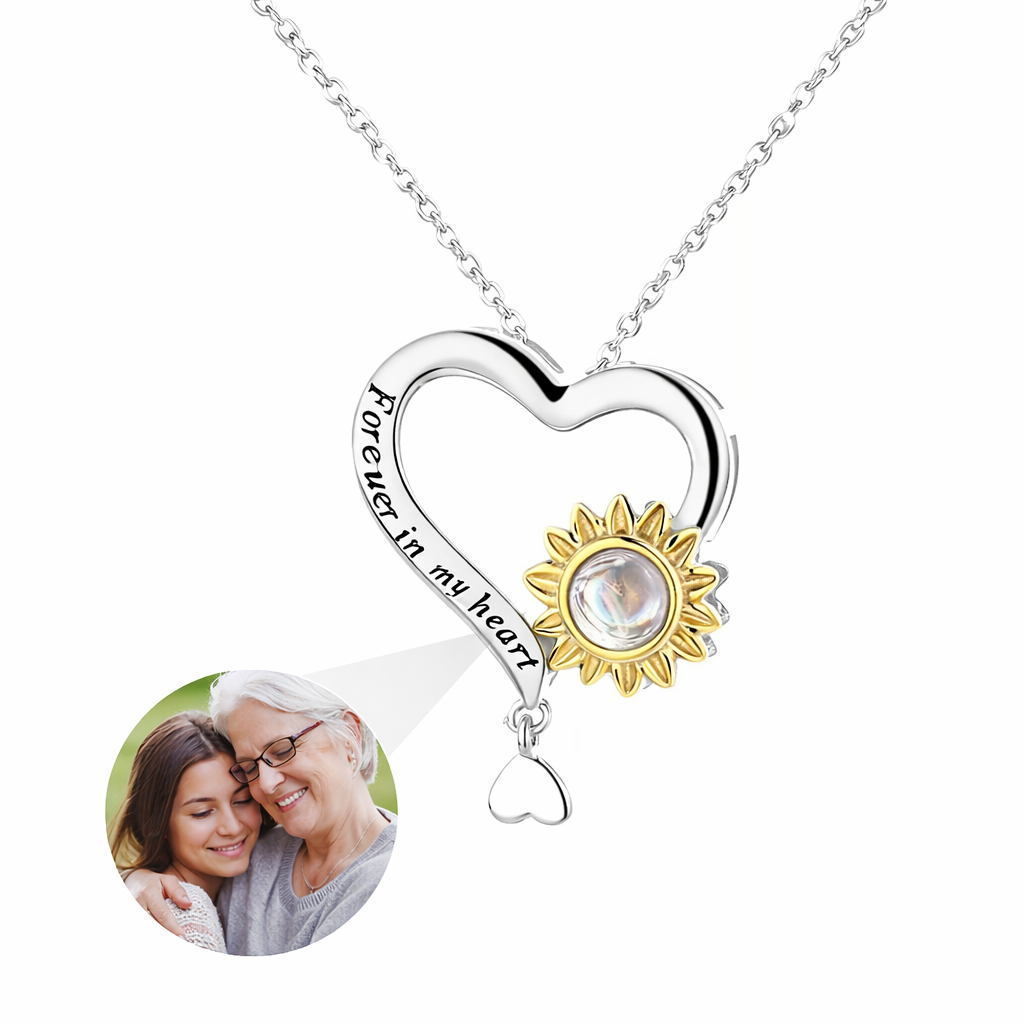 PXS114 - Forever in My Heart – Sunflower Photo Projection Necklace